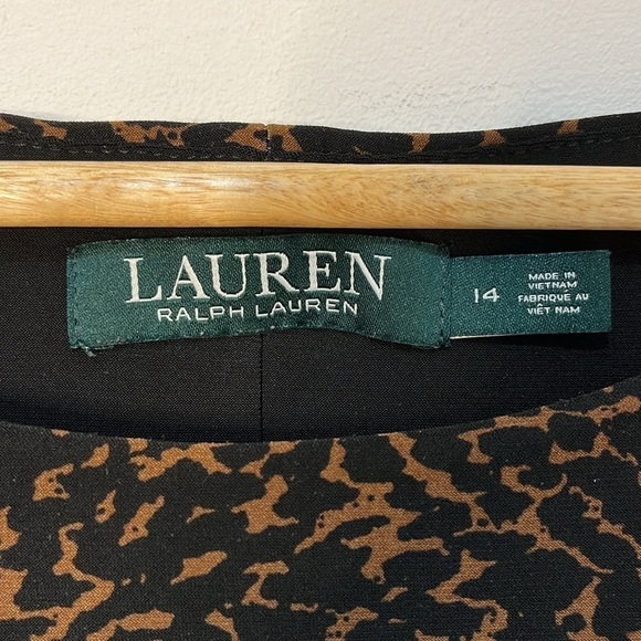 Lauren Ralph Lauren Womens Dress Size 14 Leopard Print Slimming Mobwife Office - Picture 5 of 12